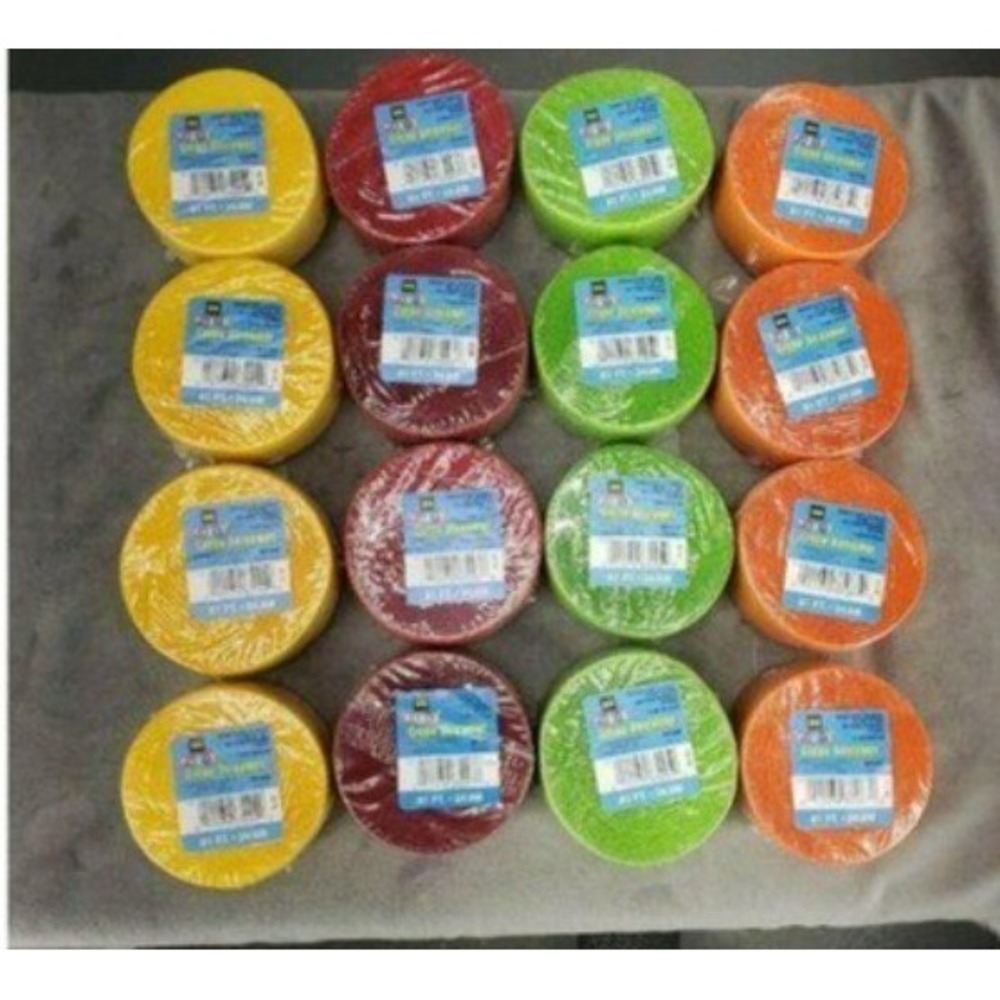 Assorted Party Crepe Streamers 81 Ft Rolls 16 Pack